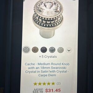 Elegant Decorative Knobs -Cache-Medium 18mm SWAROVSKI Crystal